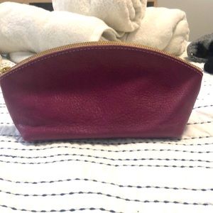 Portland leather makeup bag